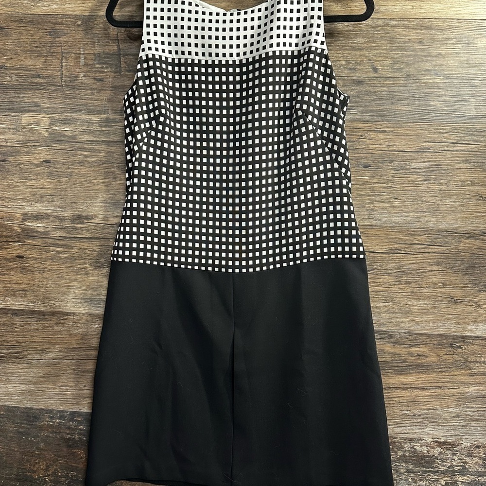 White House Black Market Black and White Halter Sheath Mini Dress